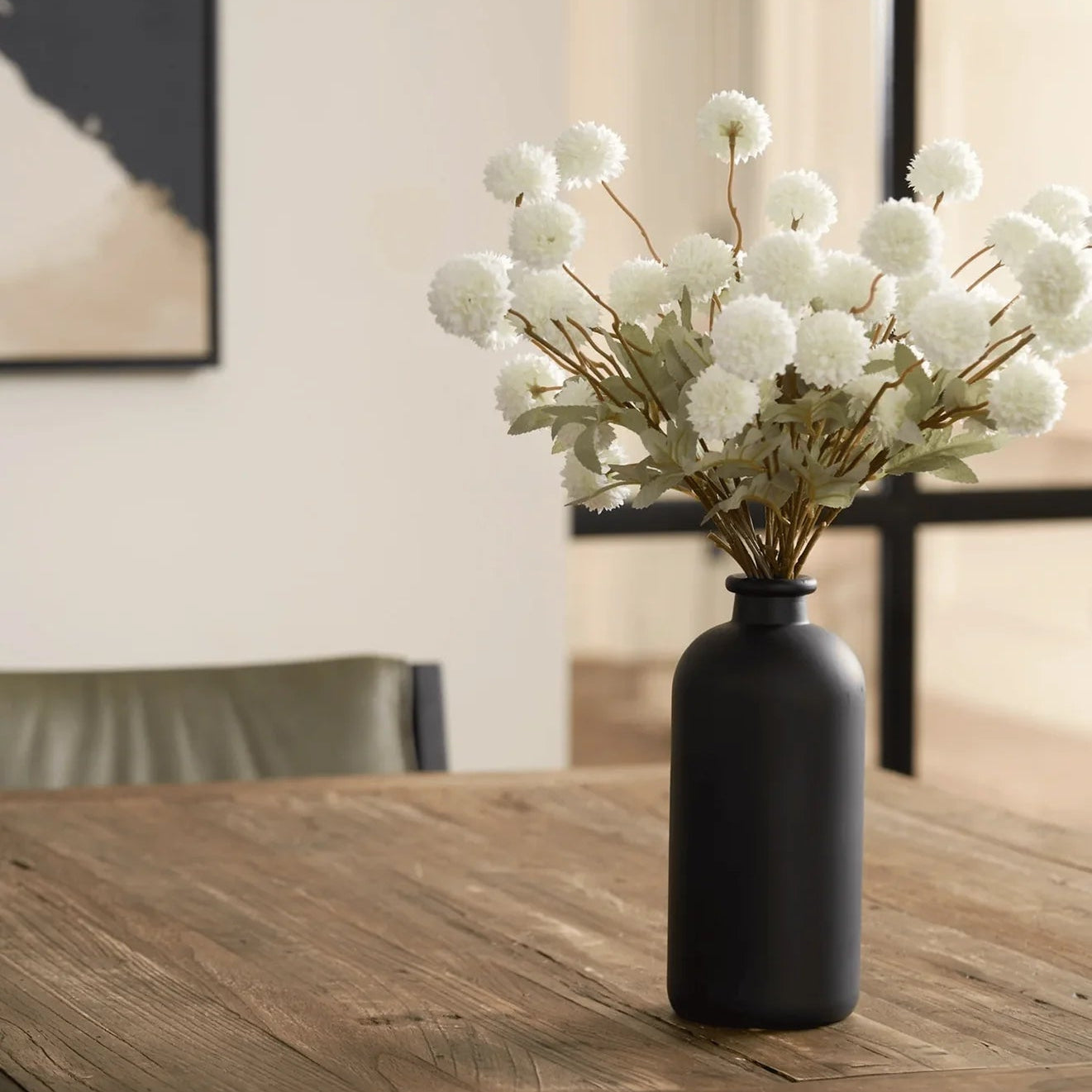 FAUX Kiku Flower - Mist White