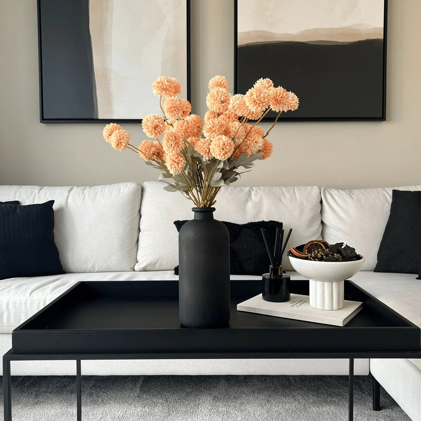 FAUX Kiku Flower - Terracotta