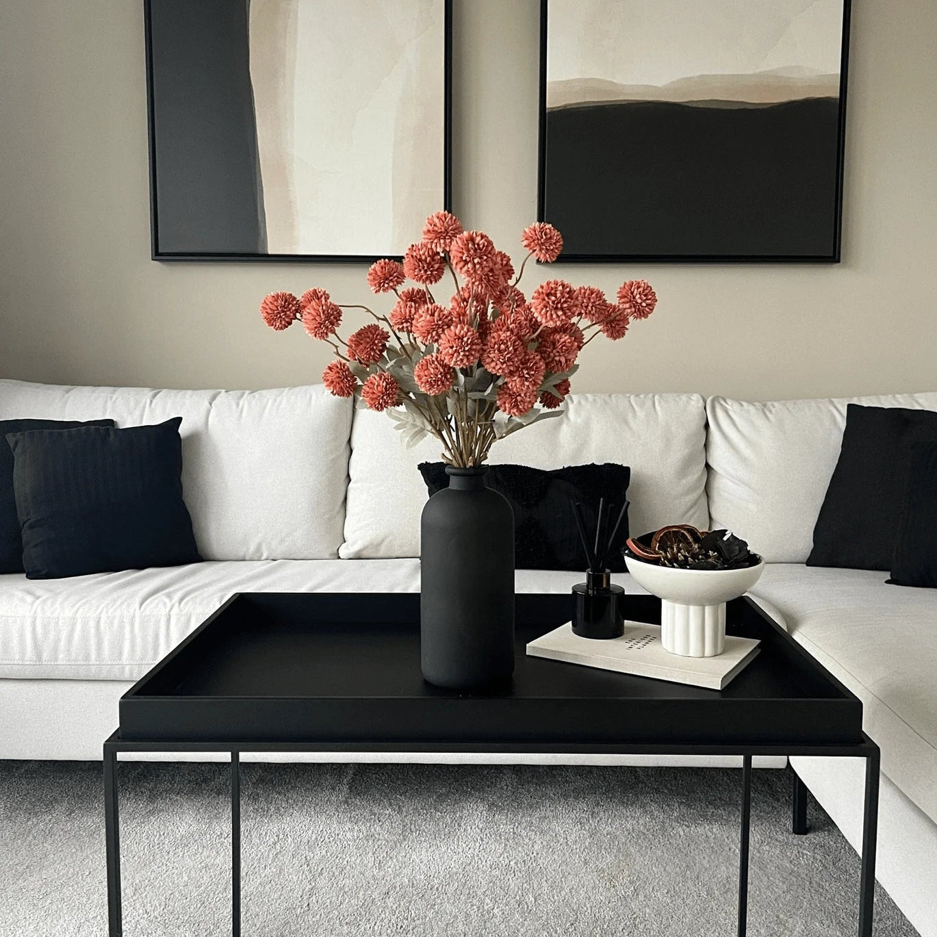 FAUX Kiku Flower - Winter Red